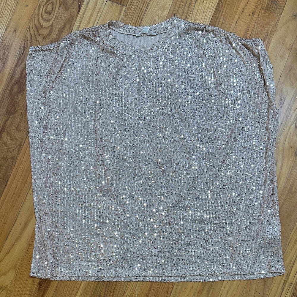 NWOT Sequin Embellished Women's Top - Gold